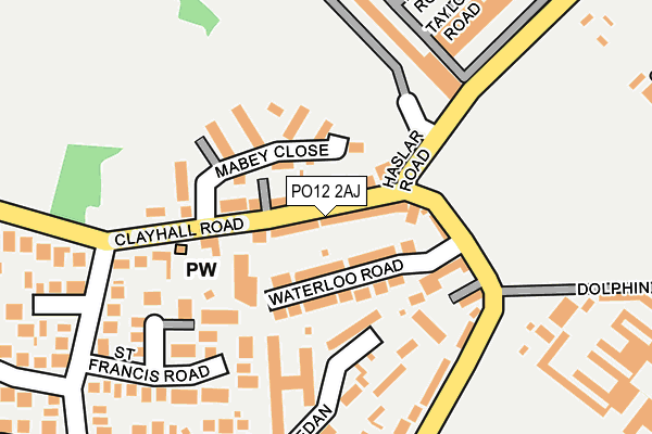 PO12 2AJ map - OS OpenMap – Local (Ordnance Survey)