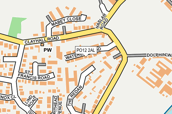 PO12 2AL map - OS OpenMap – Local (Ordnance Survey)