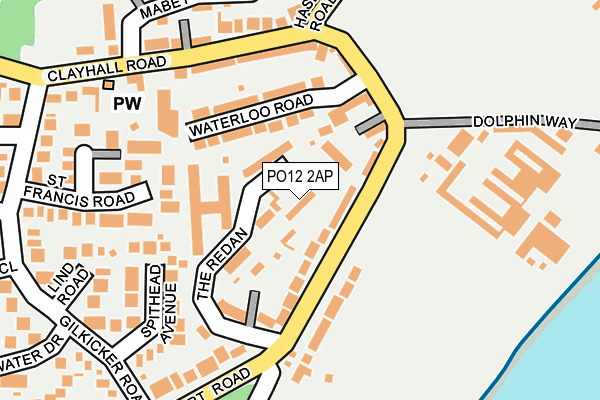 PO12 2AP map - OS OpenMap – Local (Ordnance Survey)