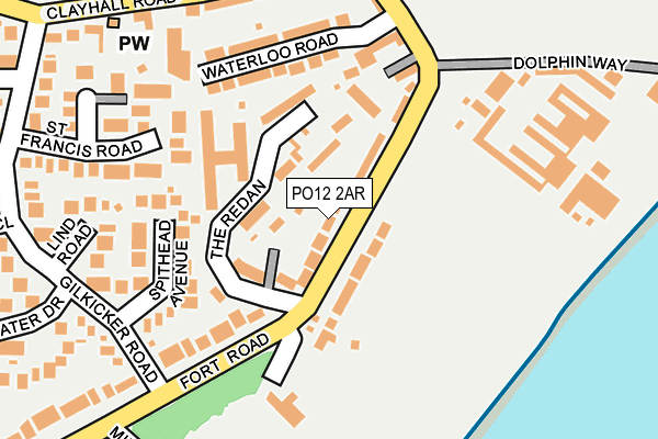 PO12 2AR map - OS OpenMap – Local (Ordnance Survey)