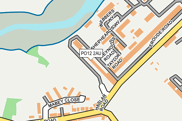 PO12 2AU map - OS OpenMap – Local (Ordnance Survey)