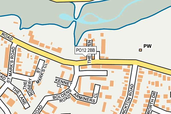 PO12 2BB map - OS OpenMap – Local (Ordnance Survey)