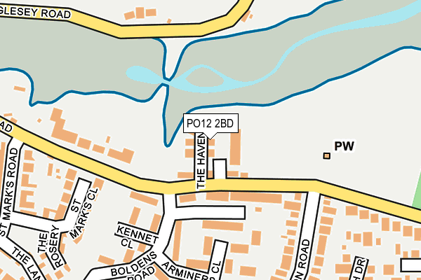 PO12 2BD map - OS OpenMap – Local (Ordnance Survey)