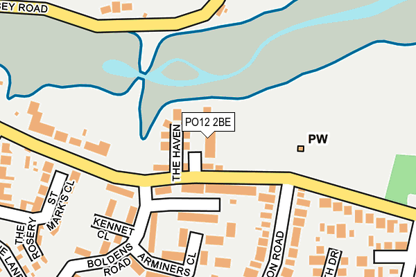 PO12 2BE map - OS OpenMap – Local (Ordnance Survey)