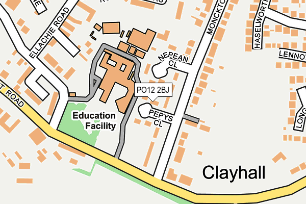 PO12 2BJ map - OS OpenMap – Local (Ordnance Survey)