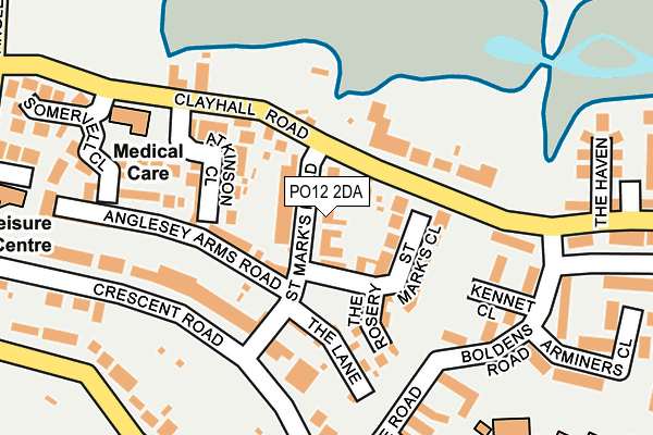 PO12 2DA map - OS OpenMap – Local (Ordnance Survey)