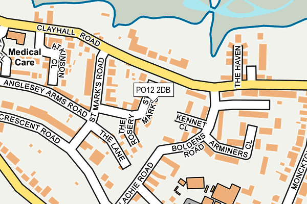 PO12 2DB map - OS OpenMap – Local (Ordnance Survey)