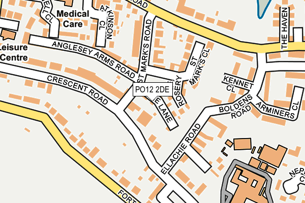 PO12 2DE map - OS OpenMap – Local (Ordnance Survey)