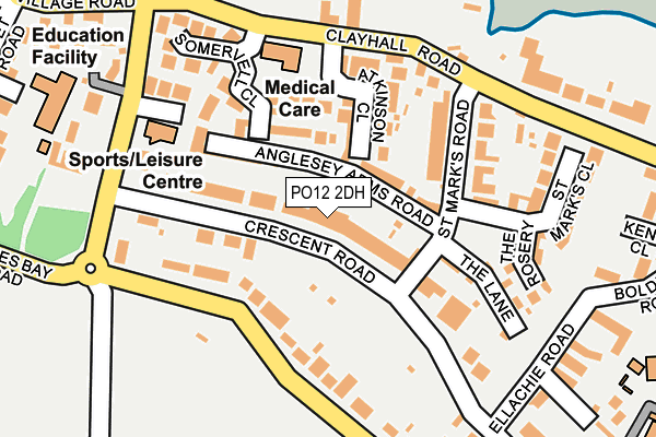 PO12 2DH map - OS OpenMap – Local (Ordnance Survey)