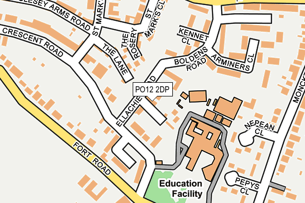 PO12 2DP map - OS OpenMap – Local (Ordnance Survey)