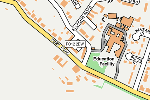PO12 2DW map - OS OpenMap – Local (Ordnance Survey)
