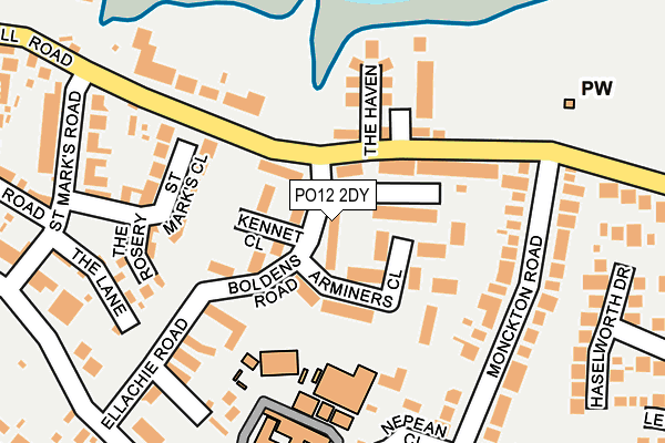 PO12 2DY map - OS OpenMap – Local (Ordnance Survey)