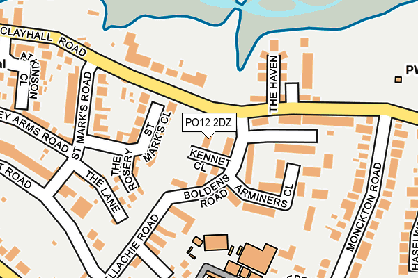 PO12 2DZ map - OS OpenMap – Local (Ordnance Survey)