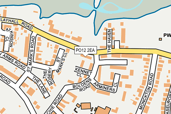 PO12 2EA map - OS OpenMap – Local (Ordnance Survey)