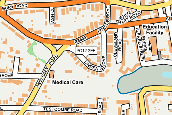 PO12 2EE map - OS OpenMap – Local (Ordnance Survey)