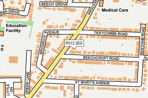 PO12 2EG map - OS OpenMap – Local (Ordnance Survey)