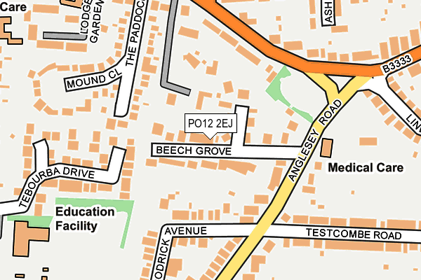 PO12 2EJ map - OS OpenMap – Local (Ordnance Survey)