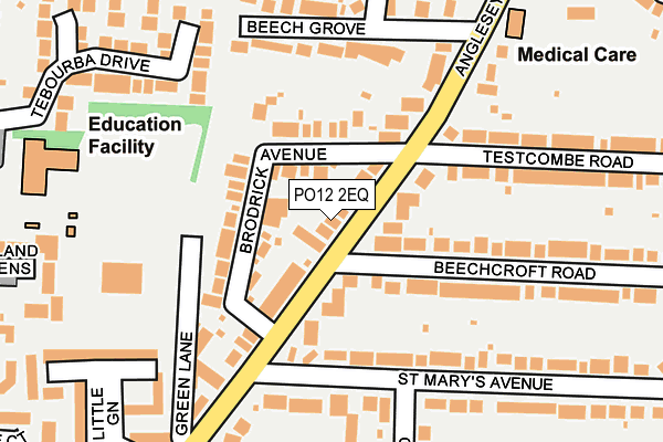 PO12 2EQ map - OS OpenMap – Local (Ordnance Survey)