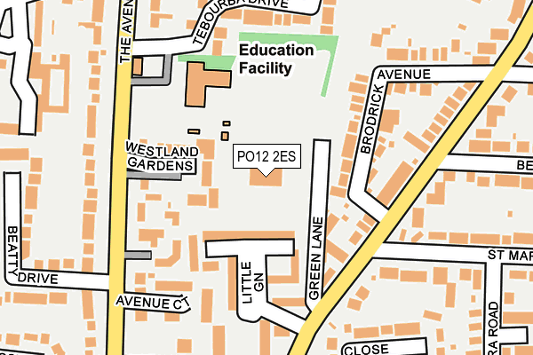 PO12 2ES map - OS OpenMap – Local (Ordnance Survey)