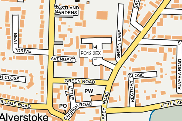 PO12 2EX map - OS OpenMap – Local (Ordnance Survey)