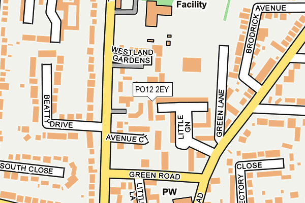 PO12 2EY map - OS OpenMap – Local (Ordnance Survey)