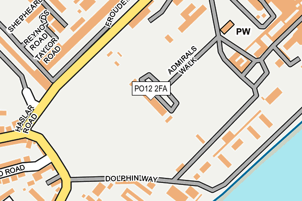 PO12 2FA map - OS OpenMap – Local (Ordnance Survey)