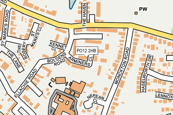 PO12 2HB map - OS OpenMap – Local (Ordnance Survey)