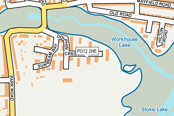 PO12 2HE map - OS OpenMap – Local (Ordnance Survey)