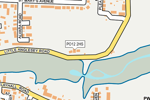 PO12 2HS map - OS OpenMap – Local (Ordnance Survey)