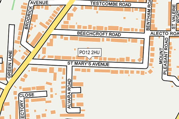 PO12 2HU map - OS OpenMap – Local (Ordnance Survey)