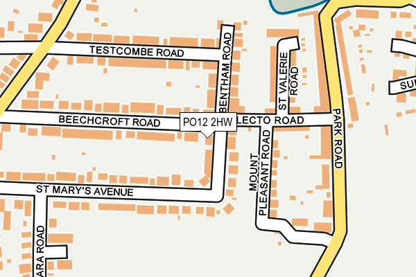 PO12 2HW map - OS OpenMap – Local (Ordnance Survey)