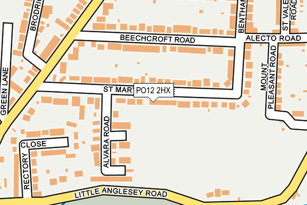 PO12 2HX map - OS OpenMap – Local (Ordnance Survey)