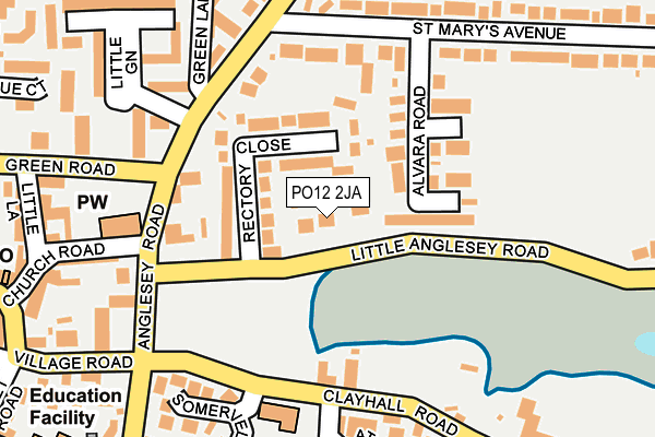 PO12 2JA map - OS OpenMap – Local (Ordnance Survey)