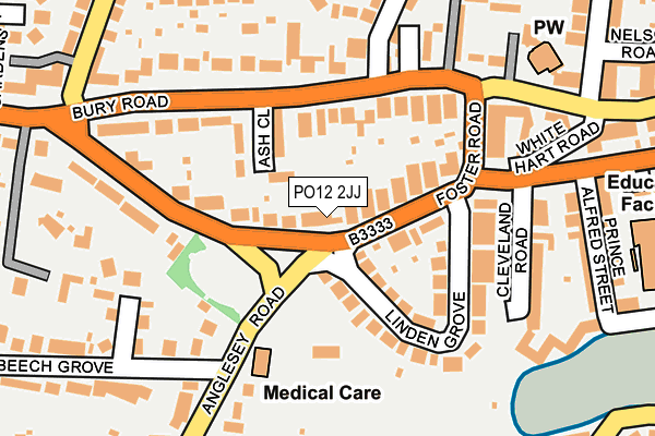 PO12 2JJ map - OS OpenMap – Local (Ordnance Survey)