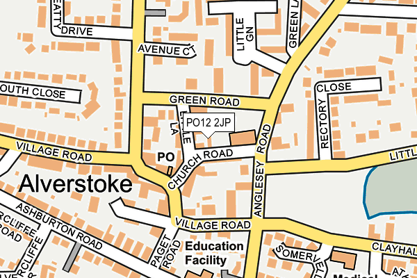 PO12 2JP map - OS OpenMap – Local (Ordnance Survey)