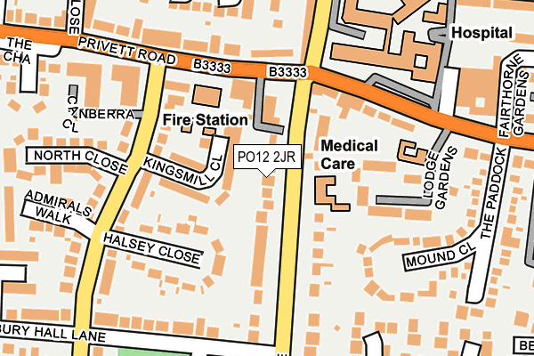 PO12 2JR map - OS OpenMap – Local (Ordnance Survey)