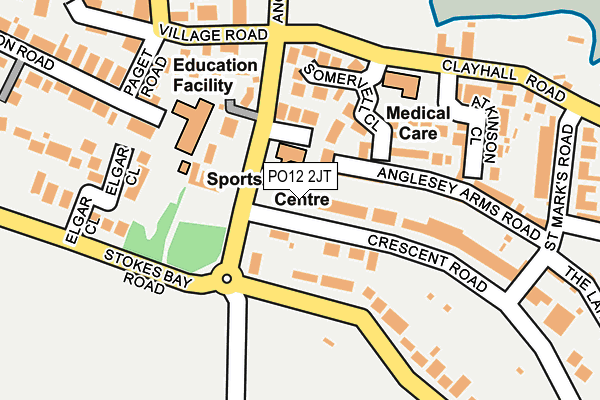 PO12 2JT map - OS OpenMap – Local (Ordnance Survey)