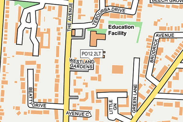 PO12 2LT map - OS OpenMap – Local (Ordnance Survey)