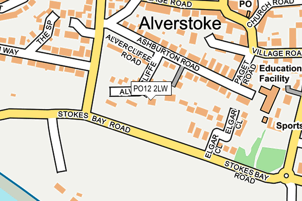 PO12 2LW map - OS OpenMap – Local (Ordnance Survey)