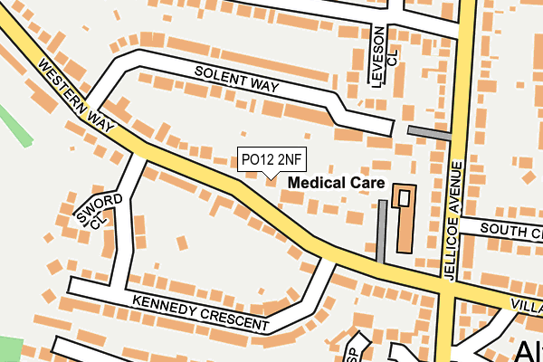 PO12 2NF map - OS OpenMap – Local (Ordnance Survey)