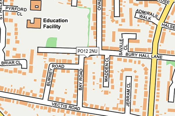 PO12 2NU map - OS OpenMap – Local (Ordnance Survey)