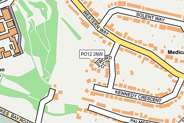 PO12 2NW map - OS OpenMap – Local (Ordnance Survey)