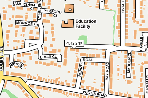 PO12 2NX map - OS OpenMap – Local (Ordnance Survey)