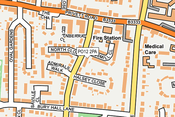 PO12 2PA map - OS OpenMap – Local (Ordnance Survey)