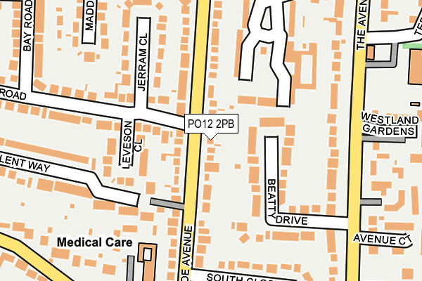 PO12 2PB map - OS OpenMap – Local (Ordnance Survey)