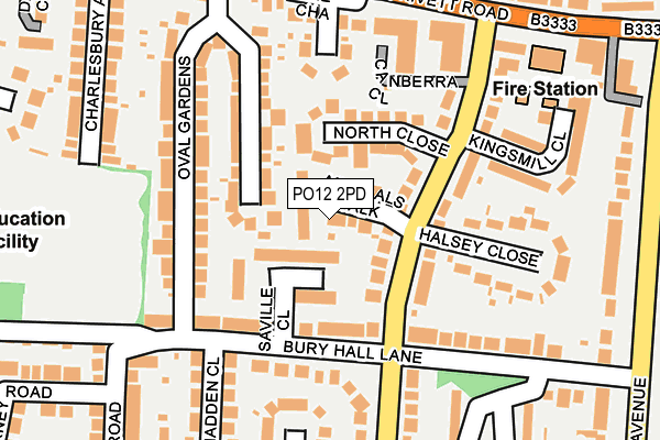 PO12 2PD map - OS OpenMap – Local (Ordnance Survey)