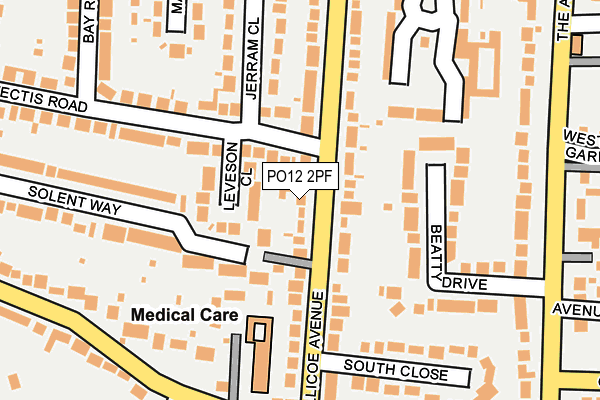 PO12 2PF map - OS OpenMap – Local (Ordnance Survey)