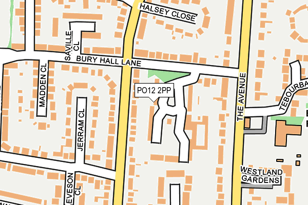 PO12 2PP map - OS OpenMap – Local (Ordnance Survey)