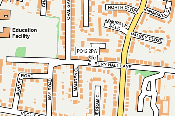 PO12 2PW map - OS OpenMap – Local (Ordnance Survey)