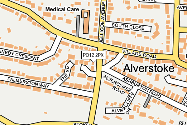 PO12 2PX map - OS OpenMap – Local (Ordnance Survey)